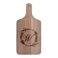thumbnail image 1 of Creative Products Floral Wreath Monogram - W 8 x 17 Walnut Paddle Cutting Board, 1 of 1