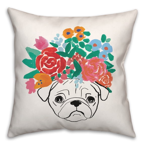 Creative Products Florence Pug 4 16 x 16 Spun Poly Pillow