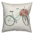 thumbnail image 1 of Creative Products Flower Delivery Bike 18x18 Spun Poly Pillow, 1 of 3