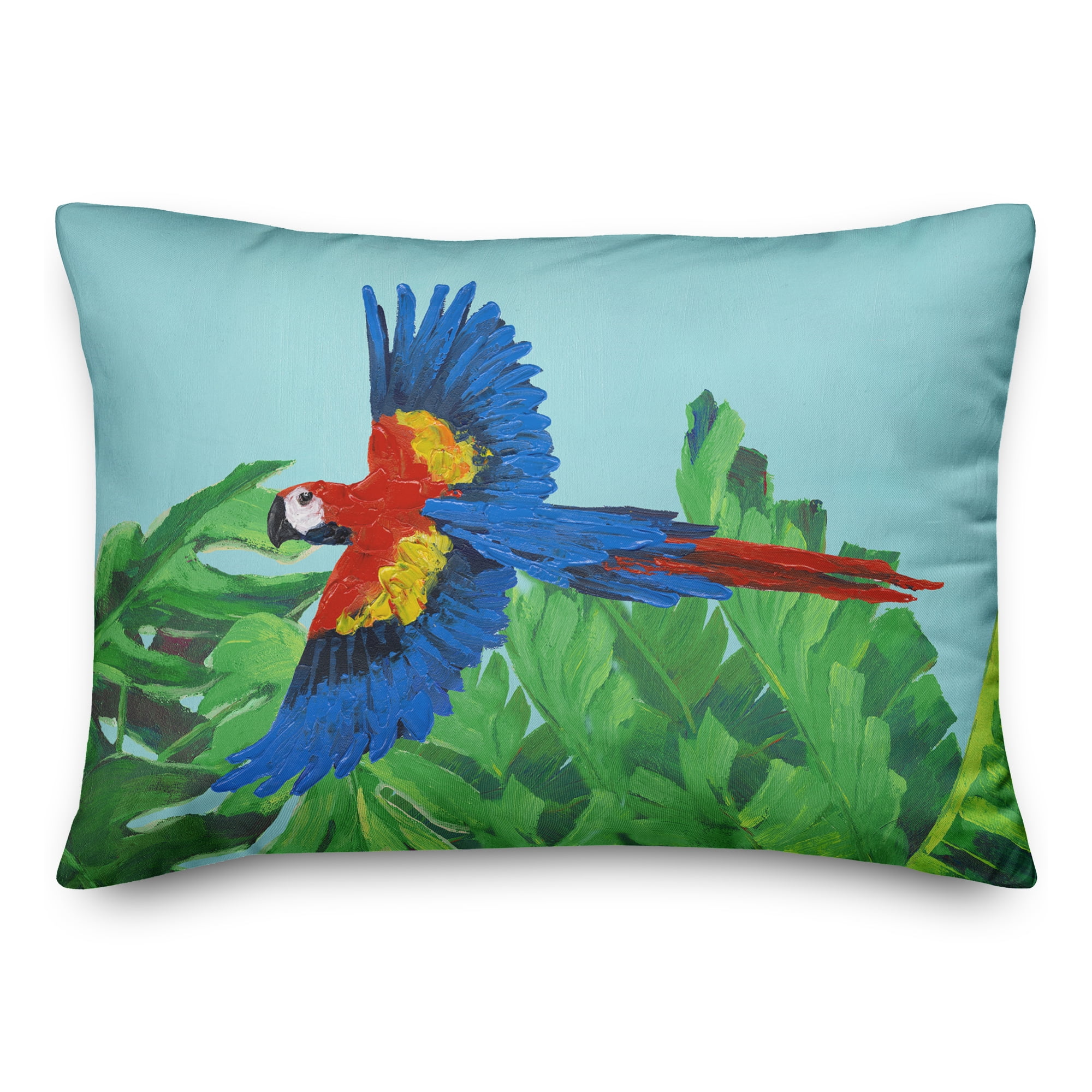 Creative Products Flying Colorful Parrot and Ferns 14x20 Indoor / Outdoor Pillow