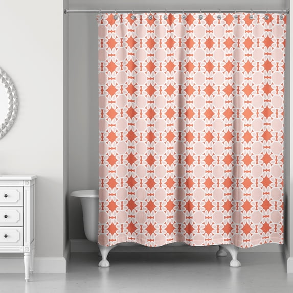 Creative Products Folk Lattice Pattern in Red 71x74 Shower Curtain