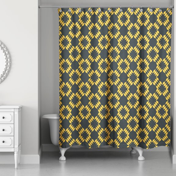 Creative Products Folk Southwestern Pattern in Yellow 71x74 Shower Curtain