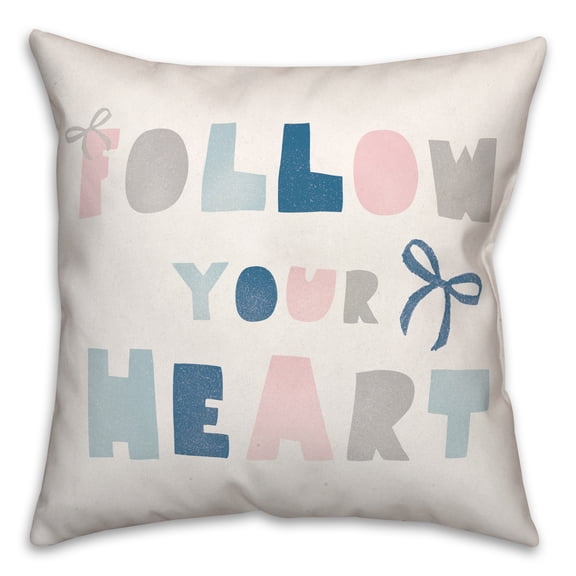 Creative Products Follow Your Heart 16x16 Spun Poly Pillow