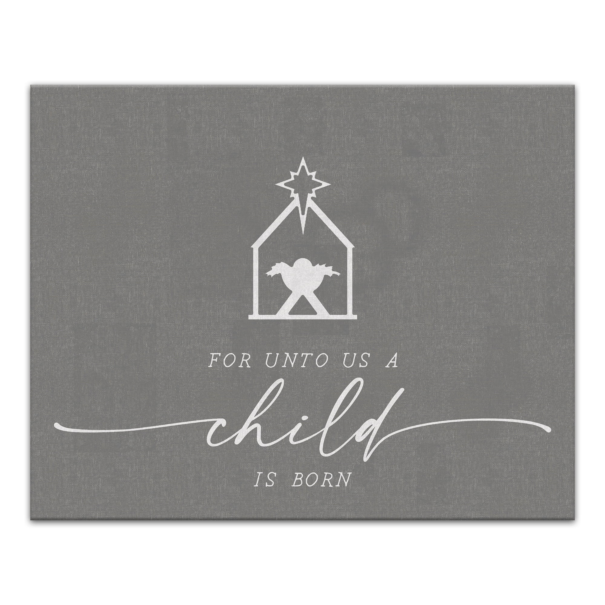 Gray and White Seasonal Holiday Canvas Wall Art