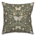 thumbnail image 1 of Creative Products Forest Green Butterfly Pattern 18 x 18 Spun Poly Pillow, 1 of 3