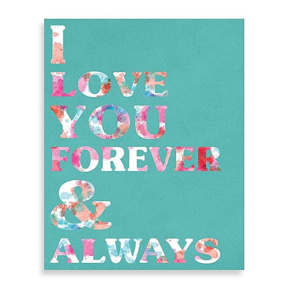 Creative Products Forever And Always Teal And Pastels 20x20 Gallery Wrapped Canvas