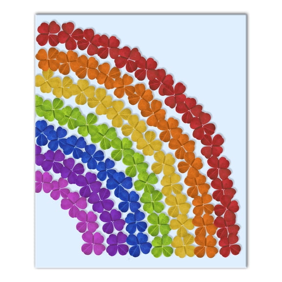 Creative Products Four Leaf Rainbow Clovers On Blue 20 x 24 Canvas Wall Art