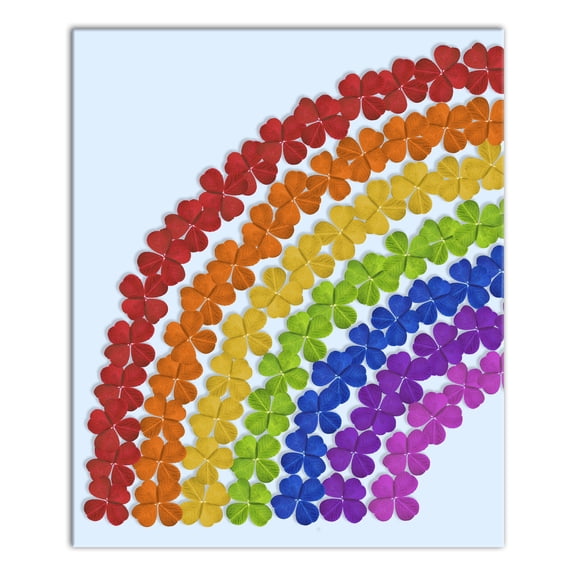 Creative Products Four Leaf Rainbow Clovers On Blue 20 x 24 Canvas Wall Art