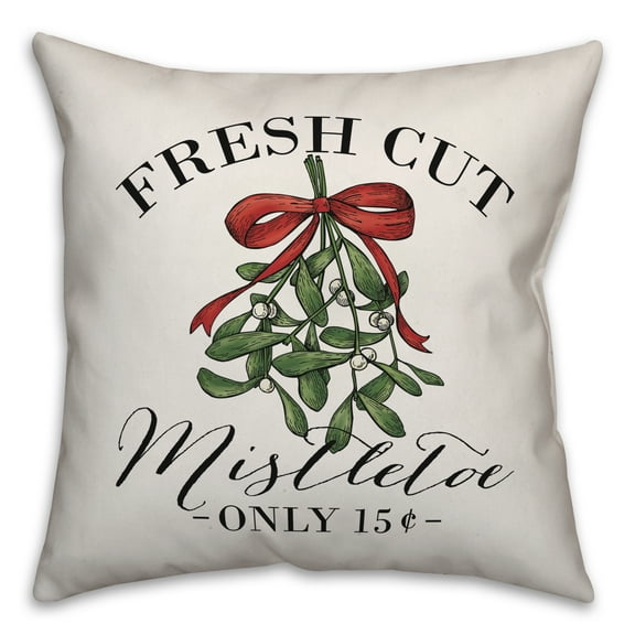 Creative Products Fresh Cut Mistletoe 16x16 Spun Poly Pillow