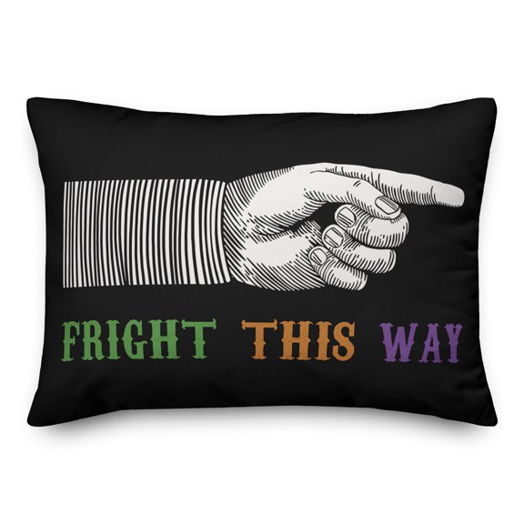Creative Products Fright This Way Hand Colorful 14x20 Spun Poly Pillow