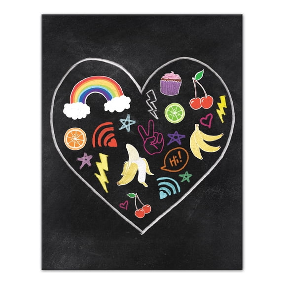 Creative Products Fun Heart Chalk 11x14 Canvas Wall Art
