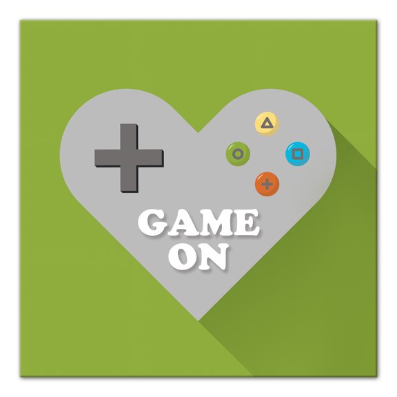 Creative Products Game on Heart Controller 20x20 Canvas Wall Art