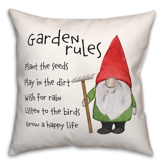 Creative Products Garden Gnome Rules 16 x 16 Spun Poly Pillow