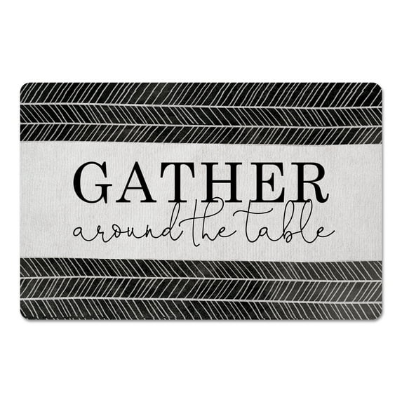 Creative Products Gather Around the Table White 27x18 Floor Mat