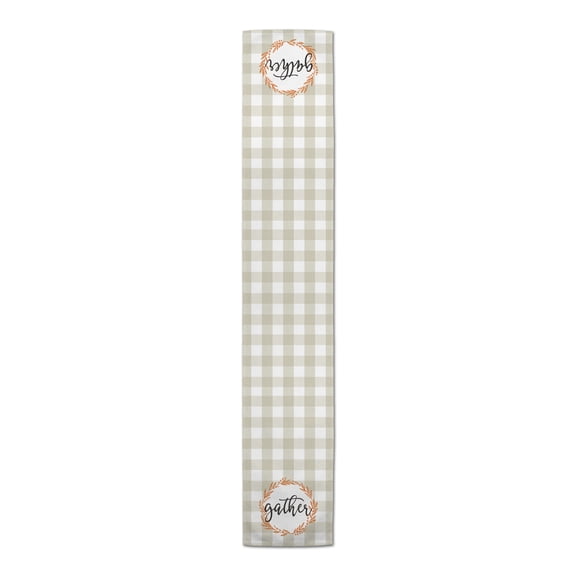 Creative Products Gather Wreath Buffalo Check 16x90 Poly Twill Table Runner