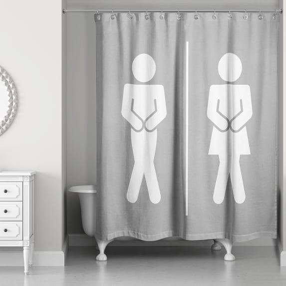 Creative Products Gender Neutral Bathroom 71x74 Shower Curtain