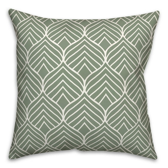 Creative Products Geo Leaf Green 20 x 20 Indoor / Outdoor Pillow