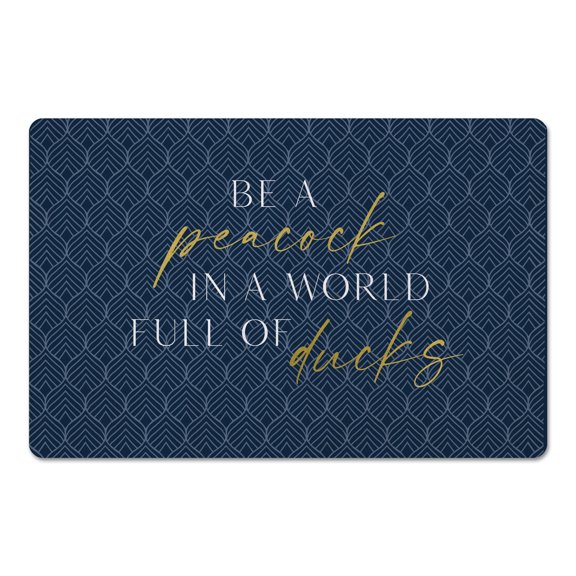 Creative Products Geo Leaf Pattern Peacock 18 x 27 Floor Mat