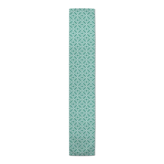 Creative Products Geo Quatrefoil Teal 16x72 Poly Twill Table Runner