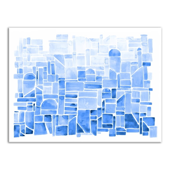 Creative Products Geo-Watercolor Blue 24 x 18 Canvas Wall Art