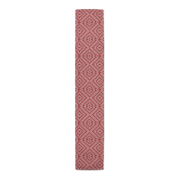 Creative Products Geometric Aztec Lines Red 16x72 Poly Twill Table Runner
