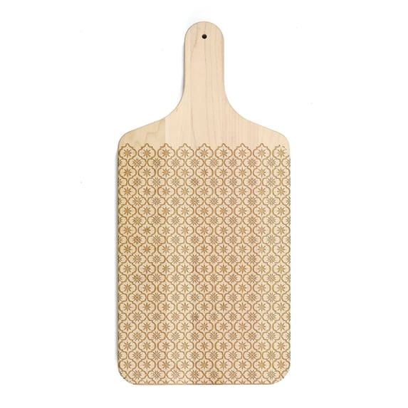 Creative Products Geometric Flower 8 x 17 Maple Paddle Cutting Board