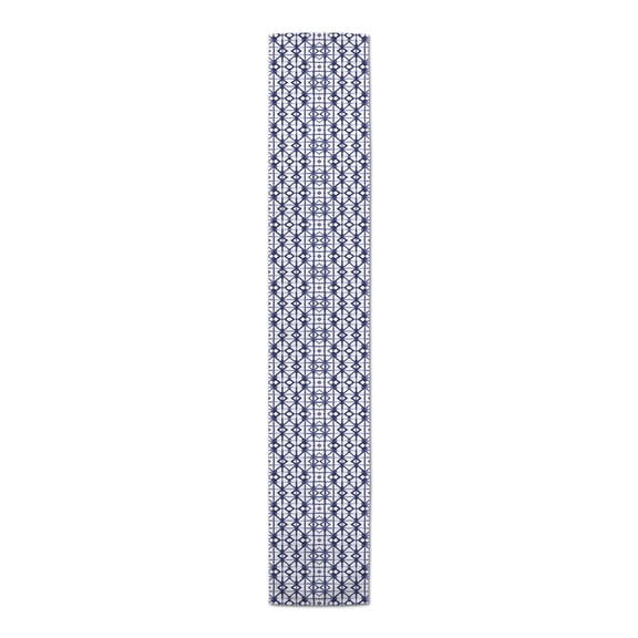 Creative Products Geometric Shibori Navy Blue 16x72 Poly Twill Table Runner