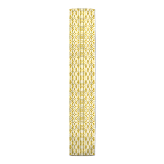 Creative Products Geometric Shibori Yellow 16x72 Poly Twill Table Runner
