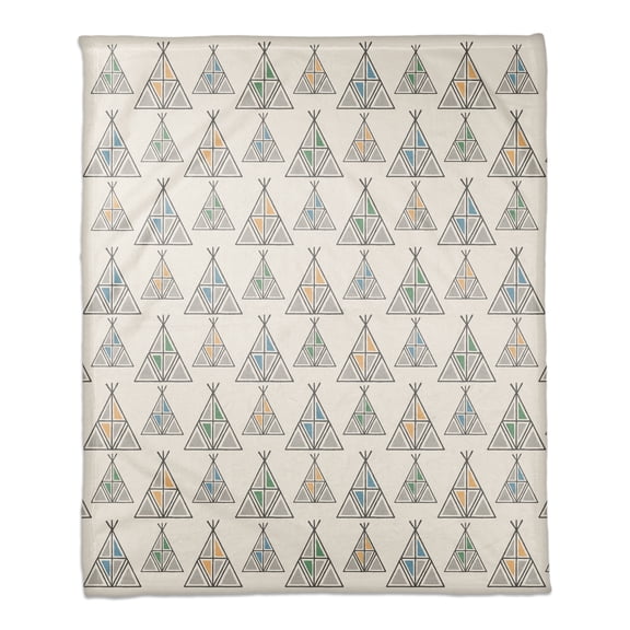 Creative Products Geometric Teepee Pattern 30x40 Coral Fleece Blanket
