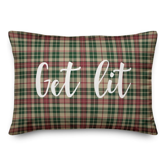 Creative Products Get Lit in Tartan Plaid 14x20 Spun Poly Pillow