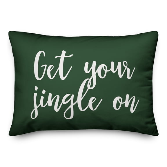 Creative Products Get Your Jingle On in Dark Green 14x20 Spun Poly Pillow