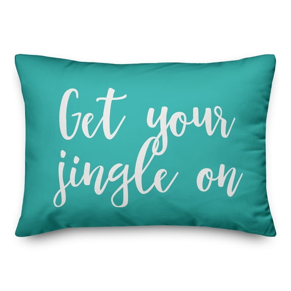 Creative Products Get Your Jingle On in Teal 14x20 Spun Poly Pillow