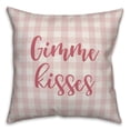 thumbnail image 1 of Creative Products Gimme Kisses in Pink Text on Pink Plaid 16x16 Spun Poly Pillow, 1 of 2