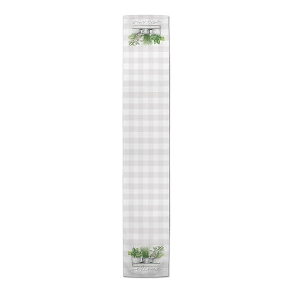 Creative Products Gingham Herbs 16x72 Poly Twill Table Runner