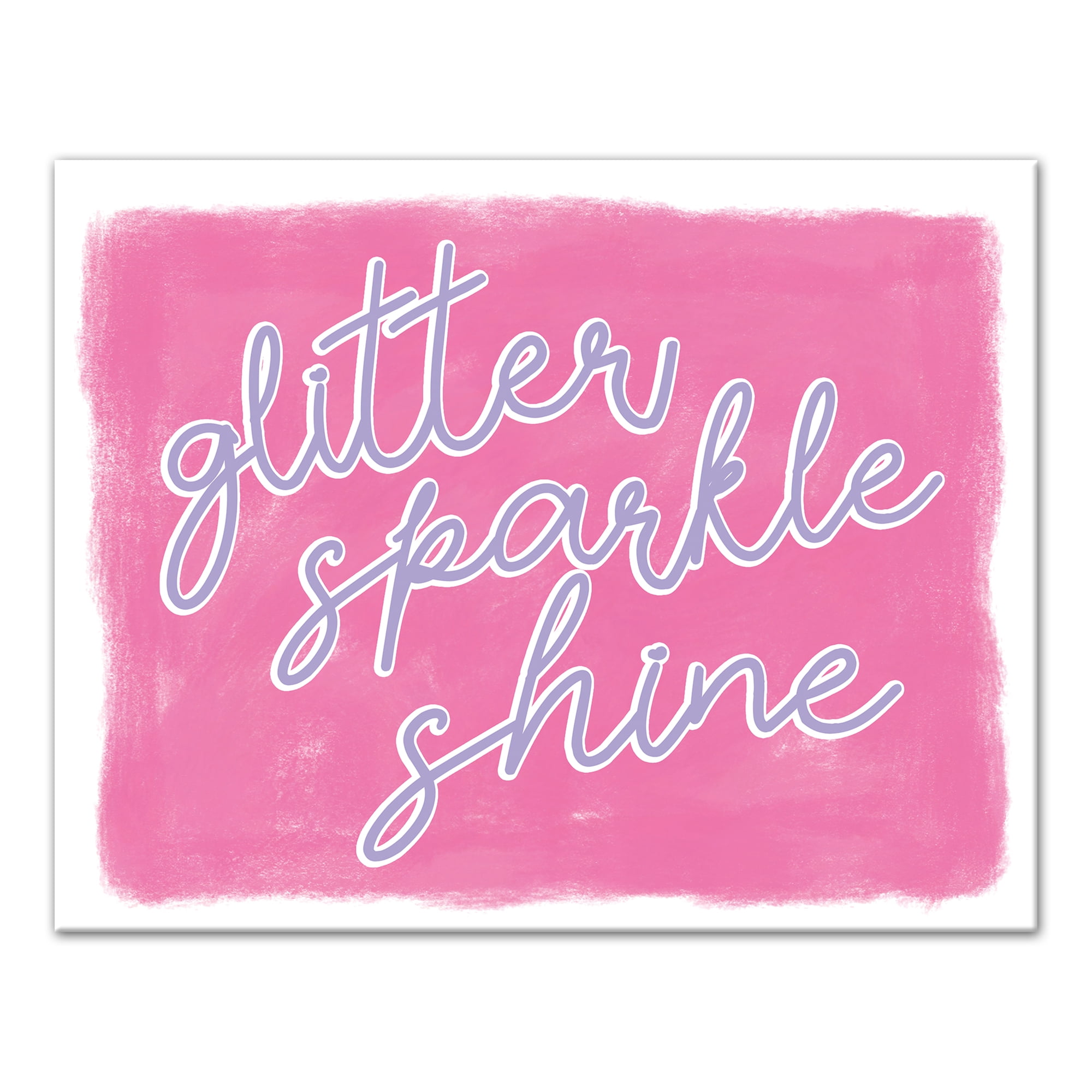 Pink and White Canvas Wall Art with Inspirational Text, 14x11