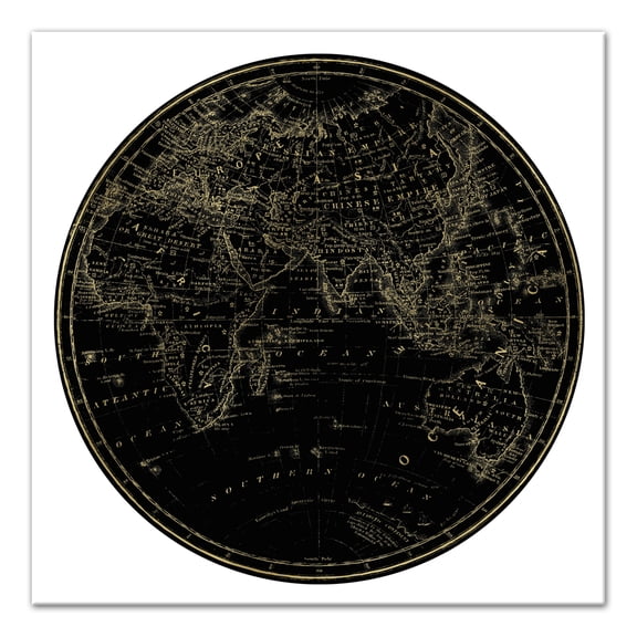 Creative Products Globe Circle Print 3 24 x 24 Canvas Wall Art