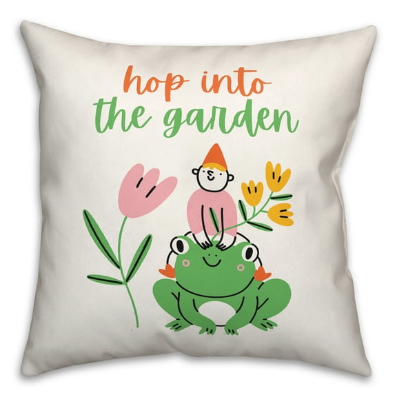 Creative Products Gnome Frog Hop Garden 2 16 x 16 Spun Poly Pillow