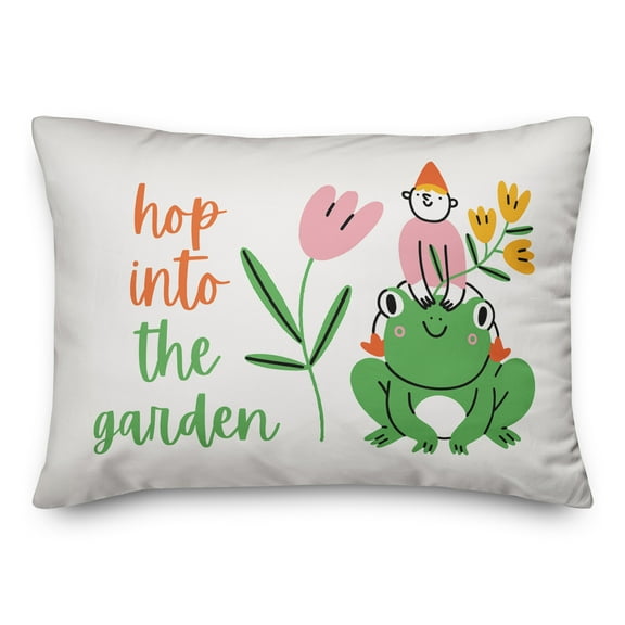 Creative Products Gnome Frog Hop Garden 5 20 x 14 Spun Poly Pillow