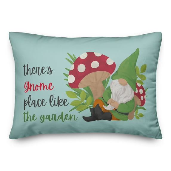 Creative Products Gnome Garden Mushroom Blue 5 20 x 14 Spun Poly Pillow