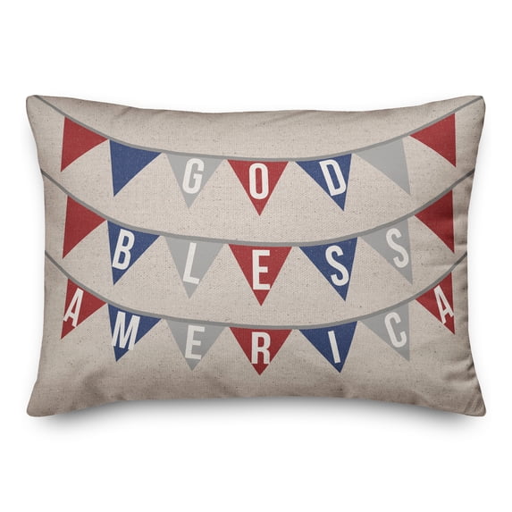 Creative Products God Bless America Garland 14x20 Spun Poly Pillow