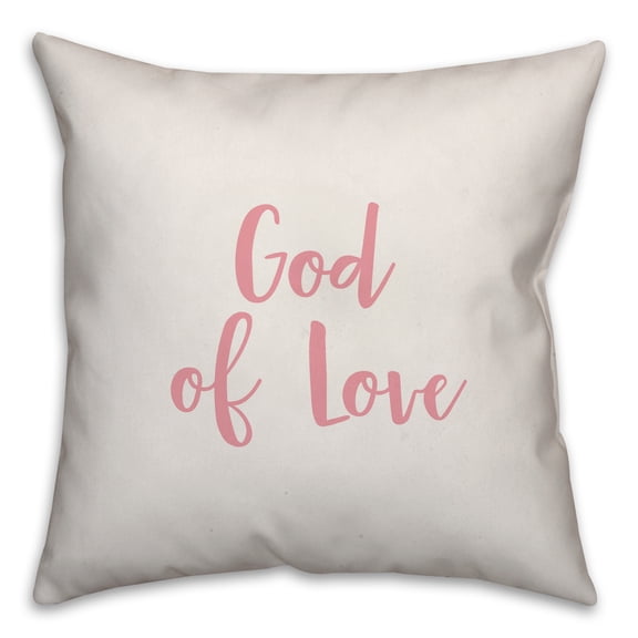 Creative Products God of Love in Pink Text on White 16x16 Spun Poly Pillow