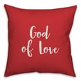 thumbnail image 1 of Creative Products God of Love in White Text on Red 16x16 Spun Poly Pillow, 1 of 2