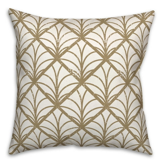 Creative Products Gold Art pattern Distress 18x18 Spun Poly Pillow