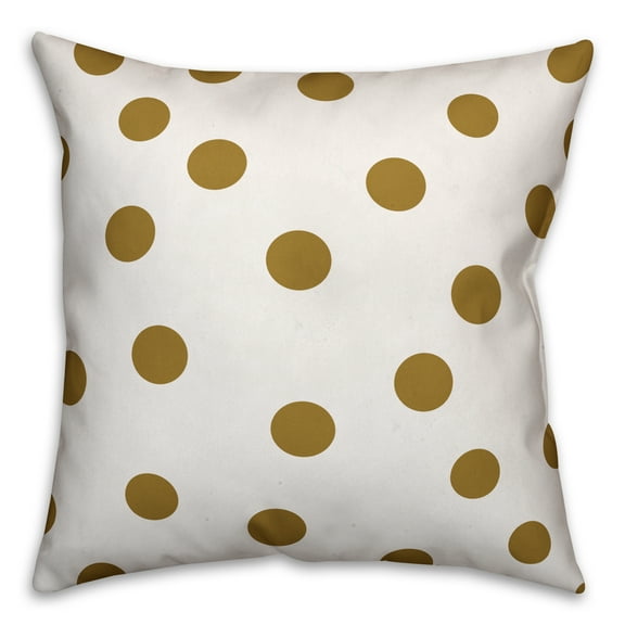 Creative Products Gold Polka Dots 18x18 Spun Poly Pillow