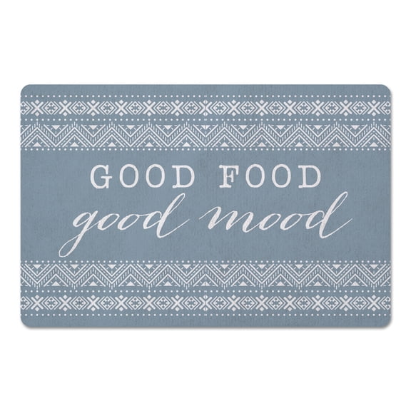 Creative Products Good Food Good Mood Blue 27x18 Floor Mat