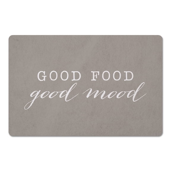 Creative Products Good Food Good Mood Tan 27x18 Floor Mat