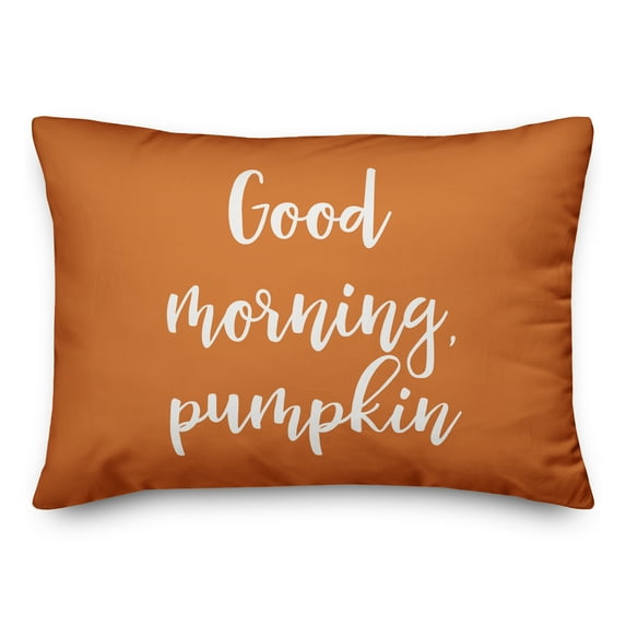 Creative Products Good Morning, Pumpkin in Orange 14 x 20 Spun Poly Pillow