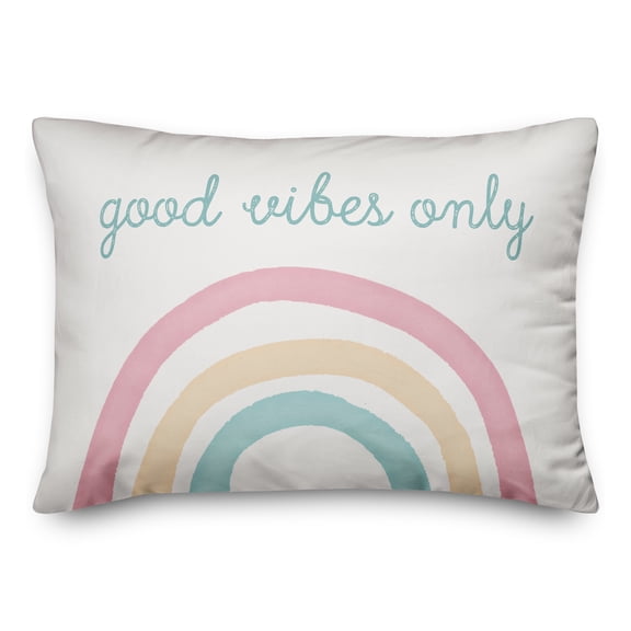 Creative Products Good Vibes Only Simple Rainbow 14x20 Spun Poly Pillow