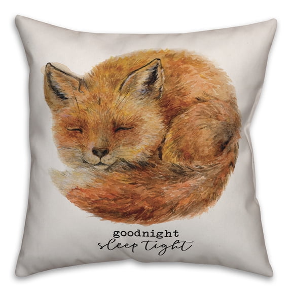 Creative Products Goodnight Sleep Tight Fox 16x16 Spun Poly Pillow