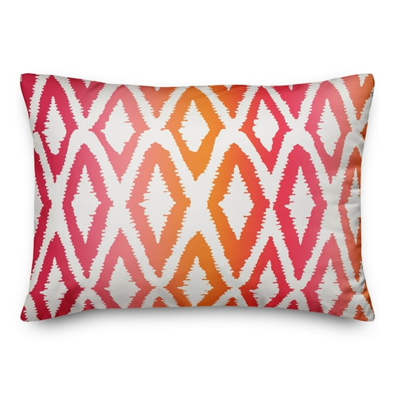 Creative Products Gradient Ikat Pink Orange 14x20 Indoor / Outdoor Pillow